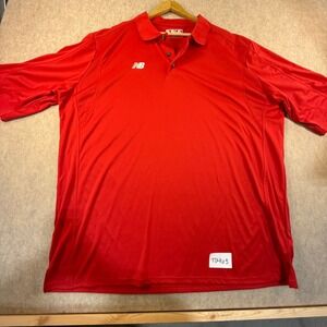 New Balance Mens 3XL Red Performance‎ Polo Shirt Short Sleeve Athletic Golf NB